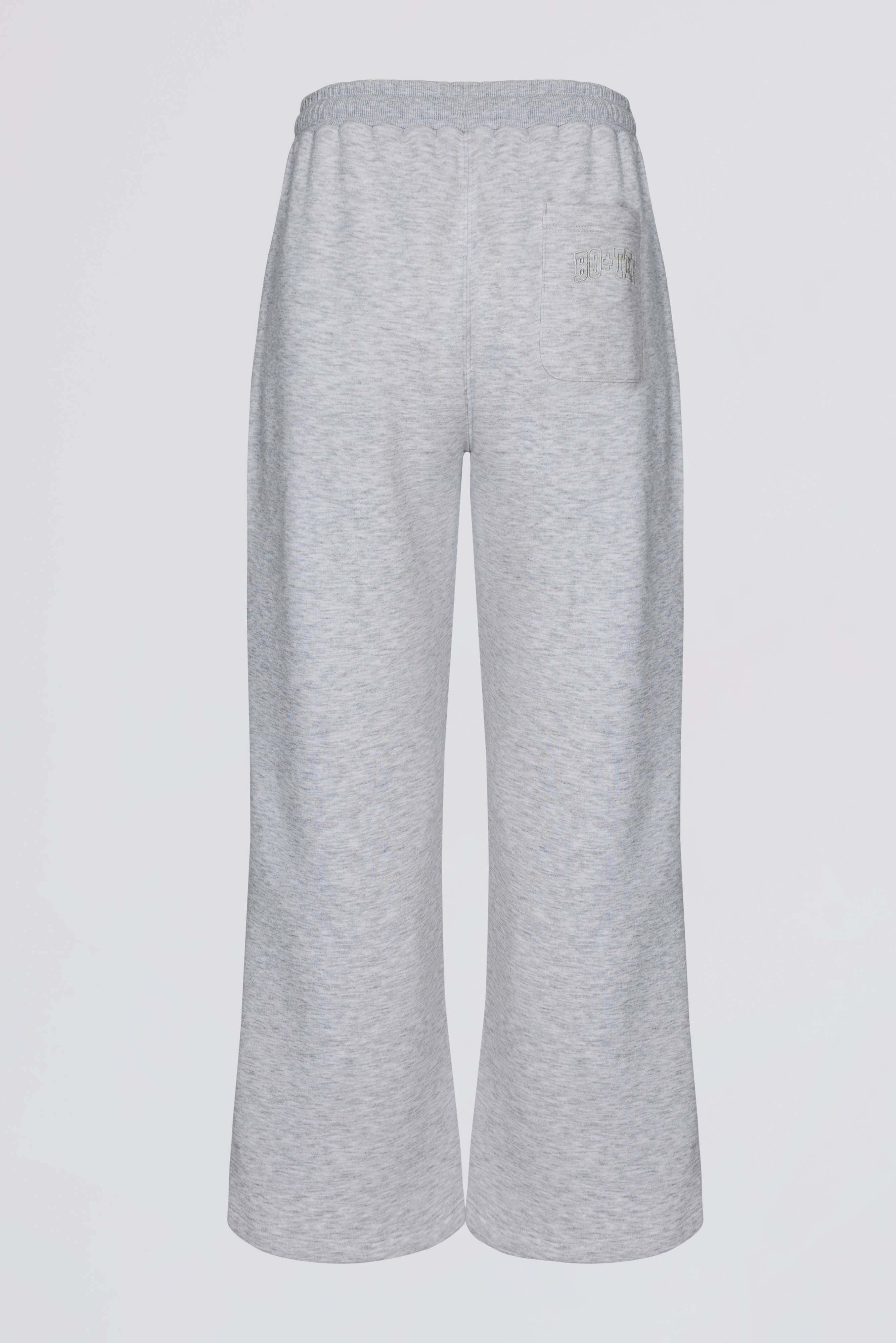 Wide-Leg Joggers in Grey Marl