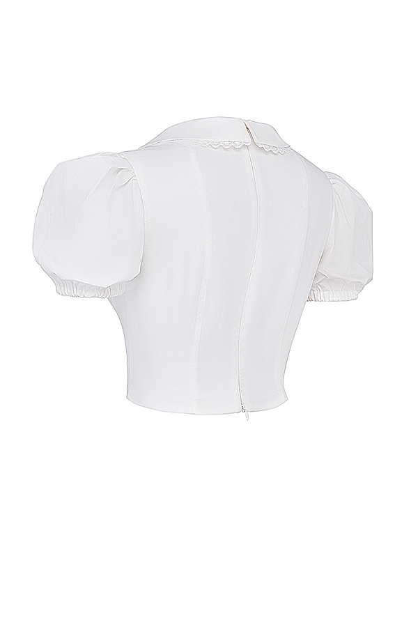 Augusta-White Pin Tuck Top