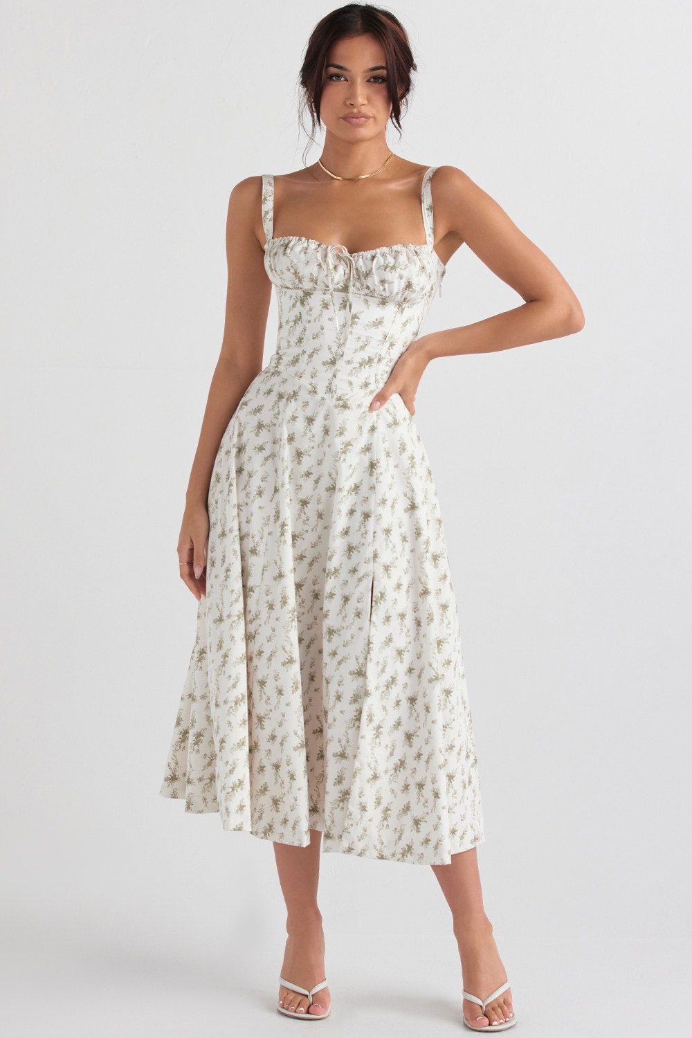 Carmen-Garden Print Bustier Sundress
