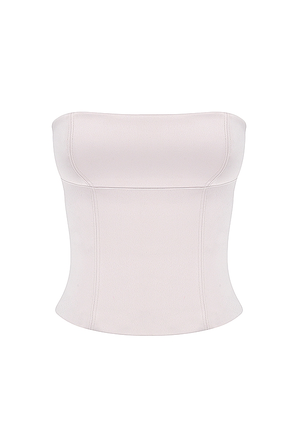 Angelica-Crystal Satin Strapless Corset