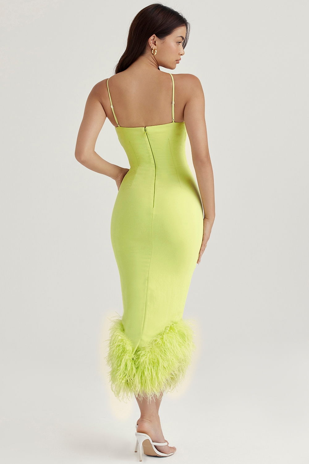 Alessia-Lime Midi Dress