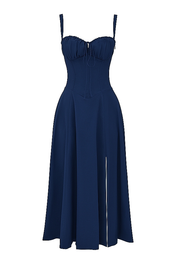 Carmen-French Navy Bustier Sundress