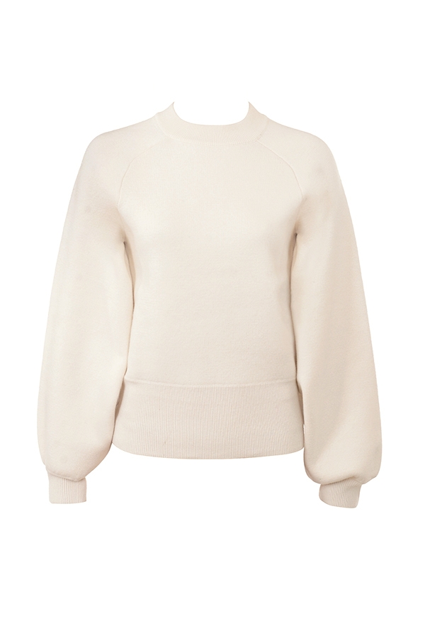 Cressida-Cream Wool Cashmere Heavy Knit Sweater