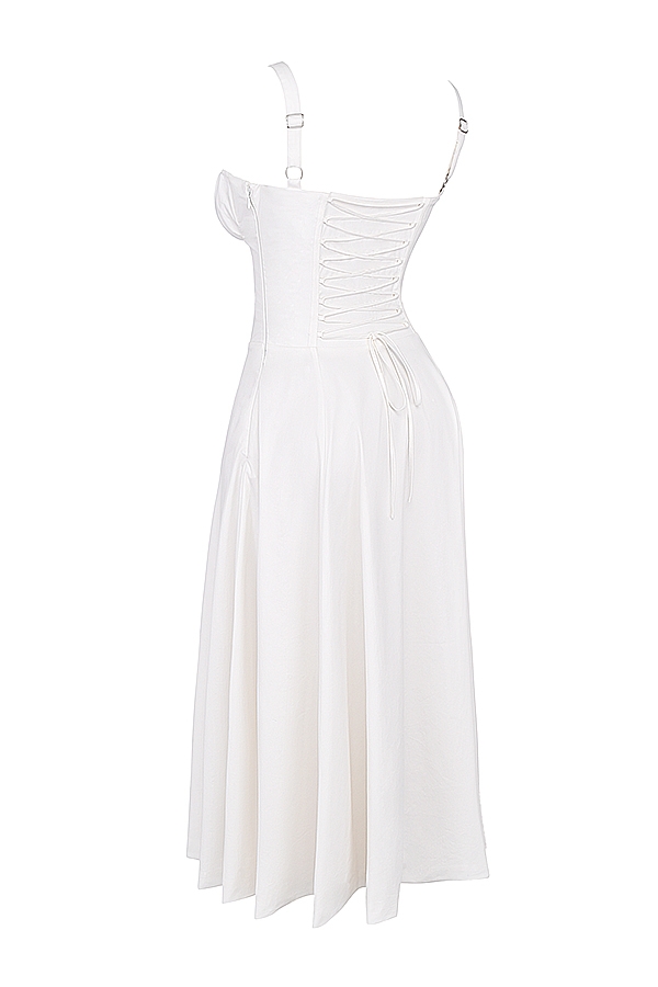Carmen-White Bustier Sundress