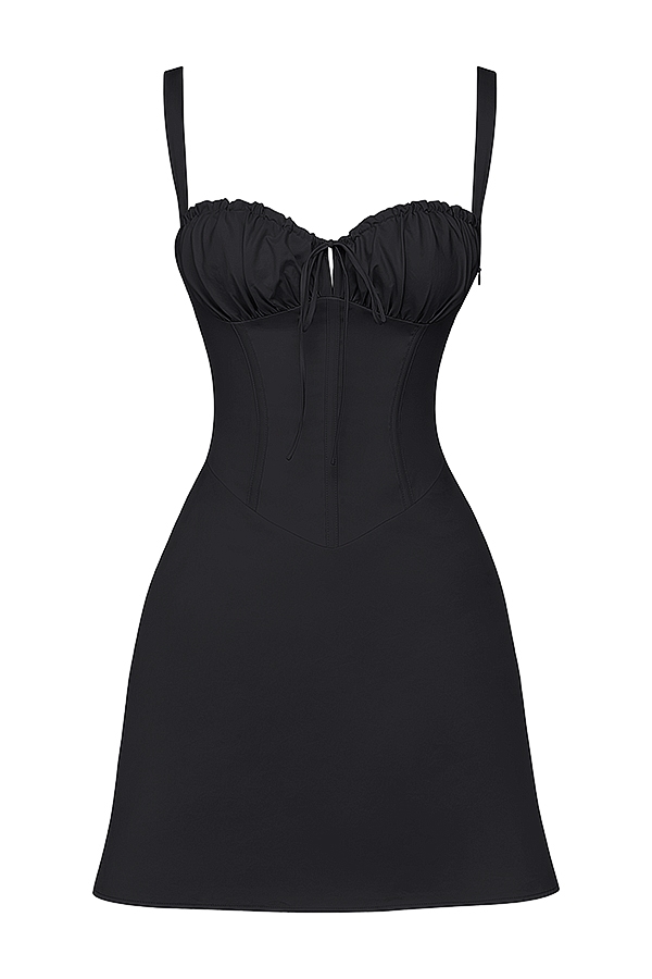 Carlotta-Black Corset Mini Dress