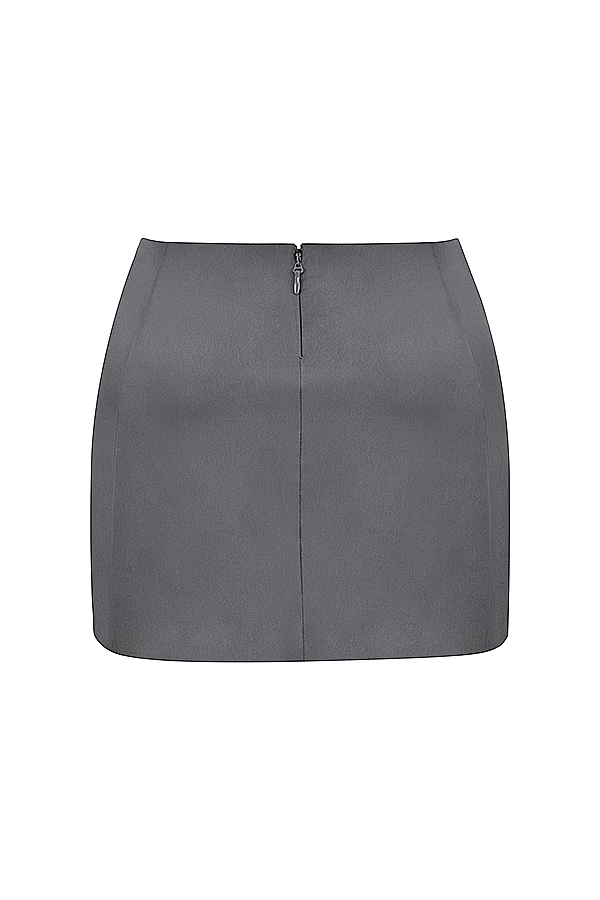 Catalina-Shadow Satin A-Line Mini Skirt