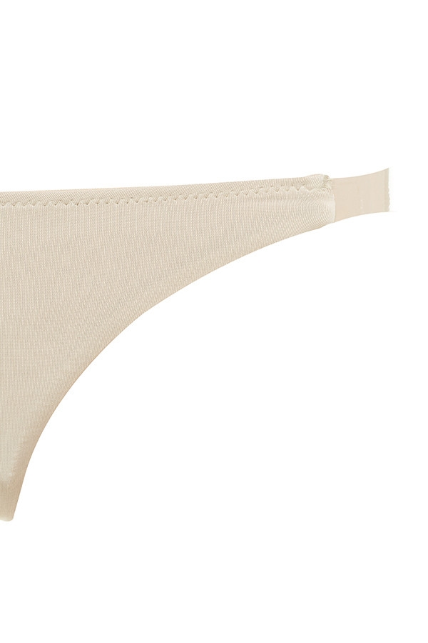 Clear Side- Strap Solution Thong - Beige