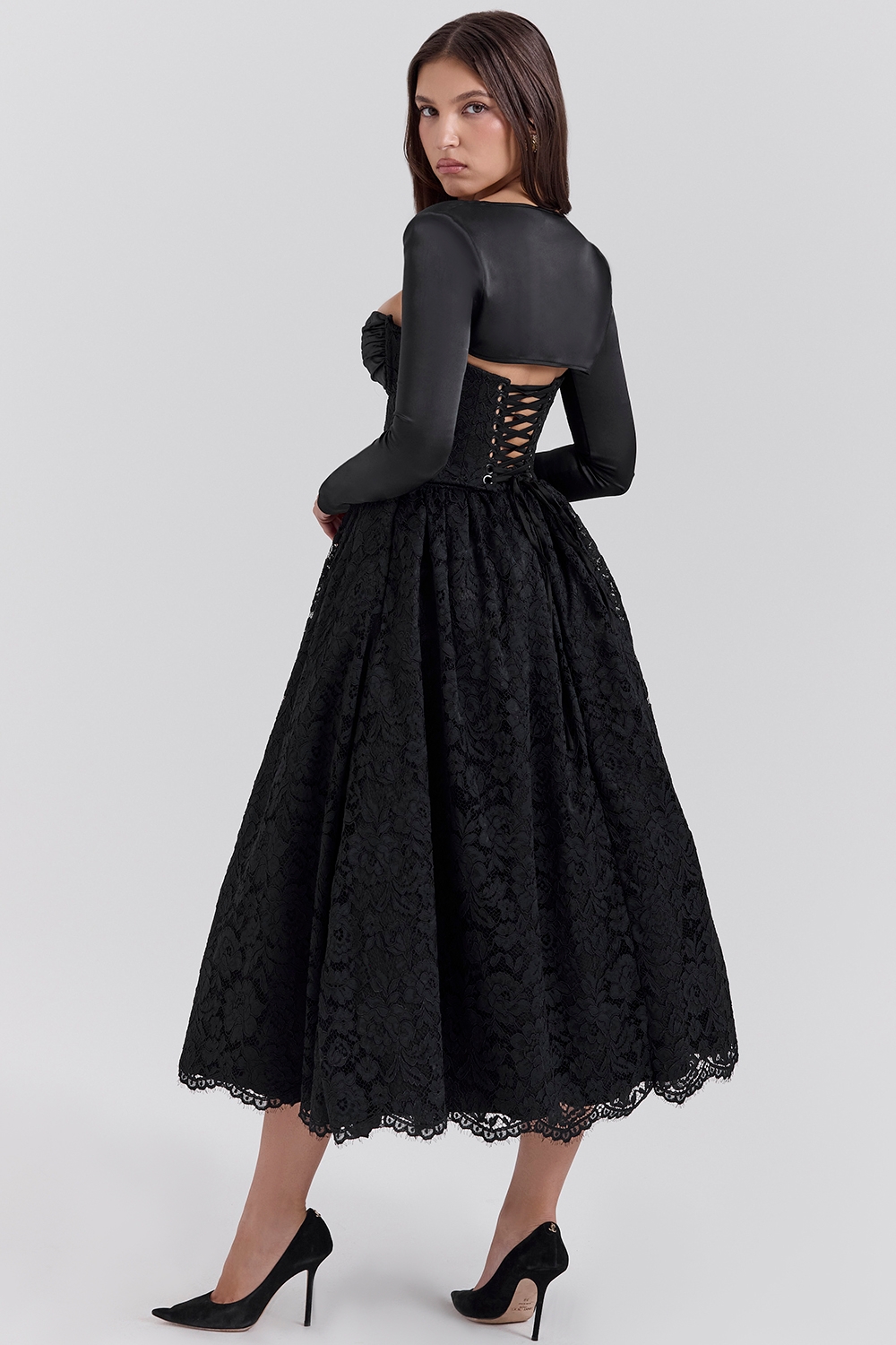 Duchess-Black Lace Corset, Skirt and Bolero - SALE