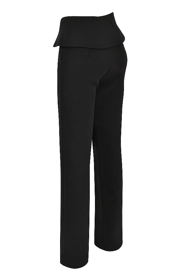 Ava-Black Fold Front Trousers