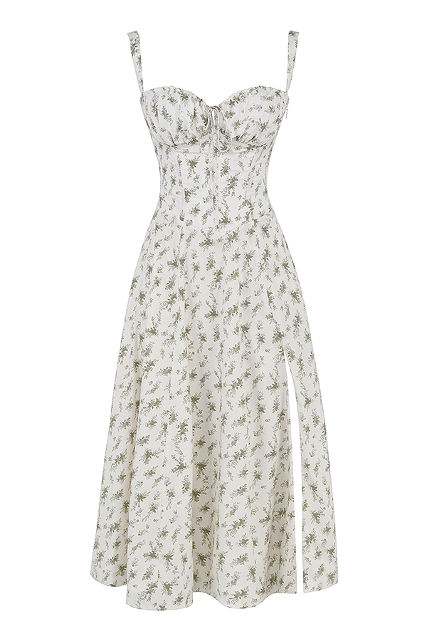 Carmen-Garden Print Bustier Sundress