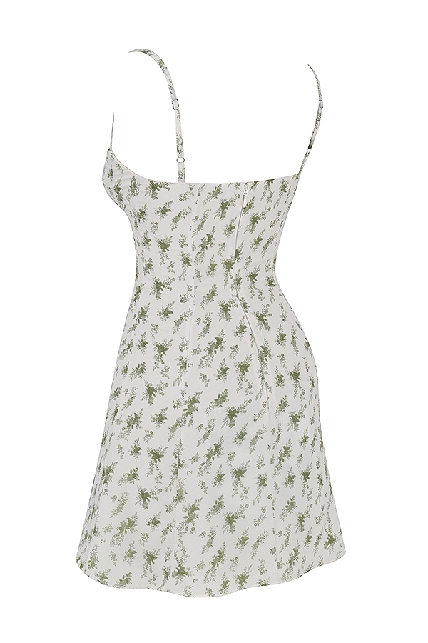 Christiana-Garden Print Mini Dress