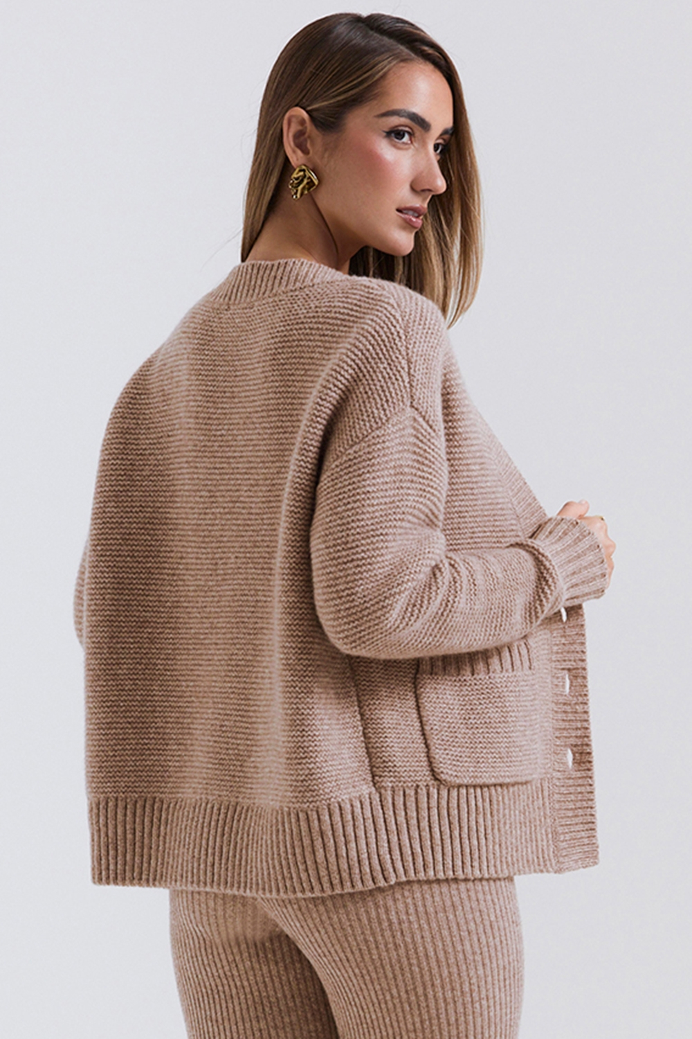 Alara-Barley Chunky Natural Wool Cardigan - SALE