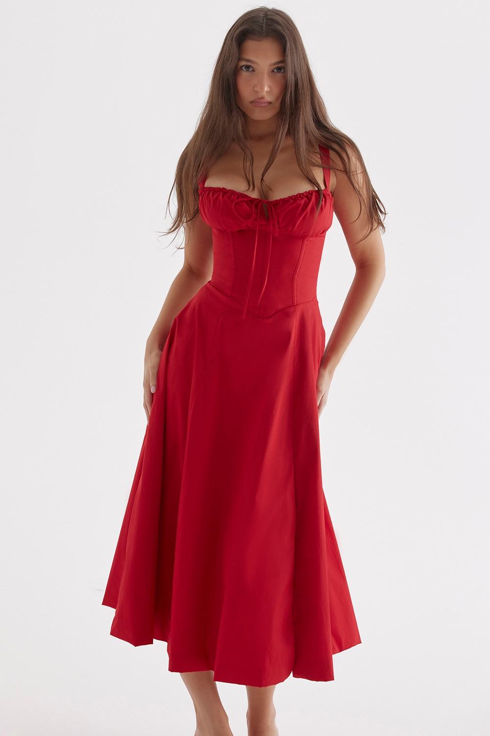 Carmen-Red Rose Bustier Sundress