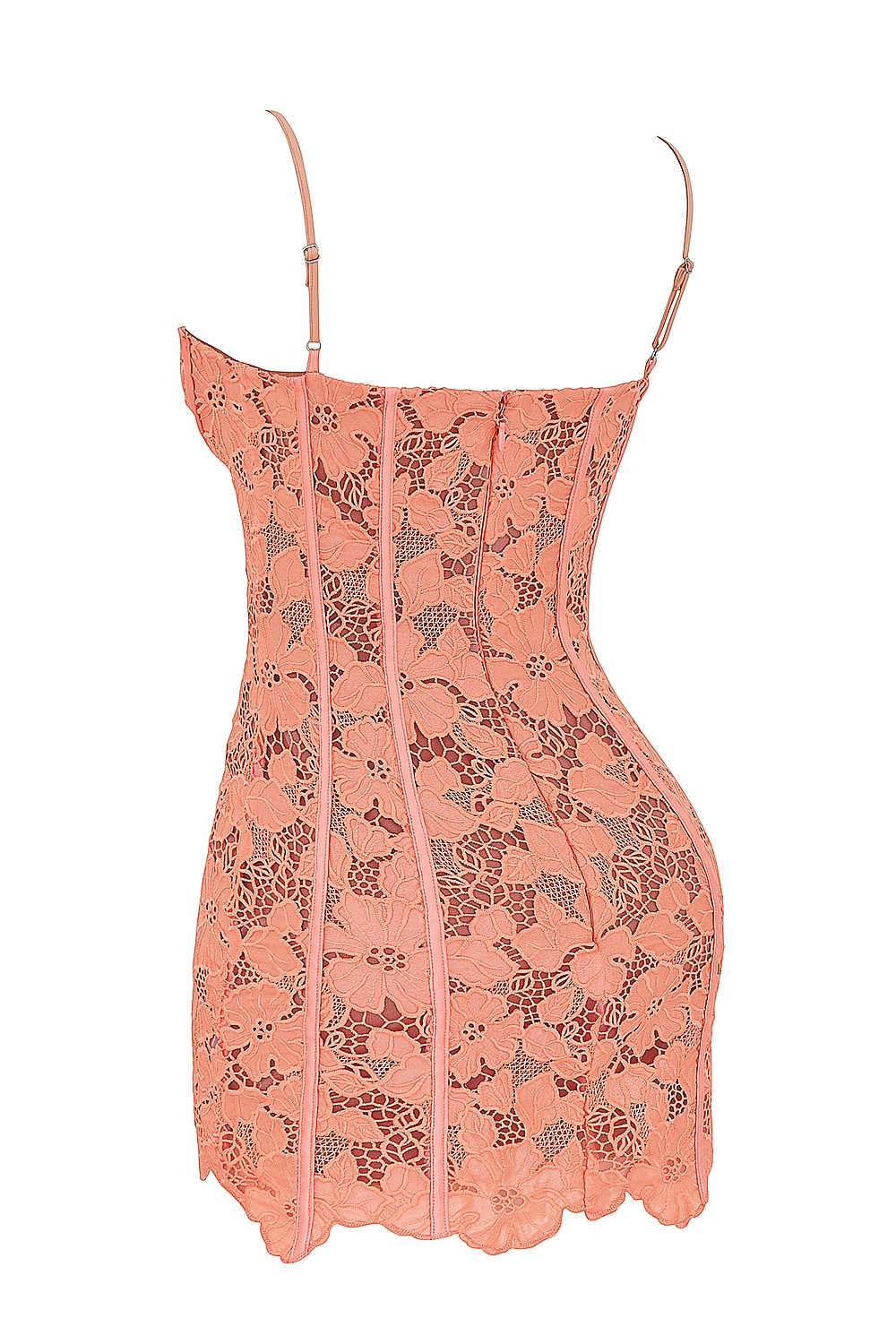 Ilayda-Sorbet Embroidered Floral Lace Mini Dress