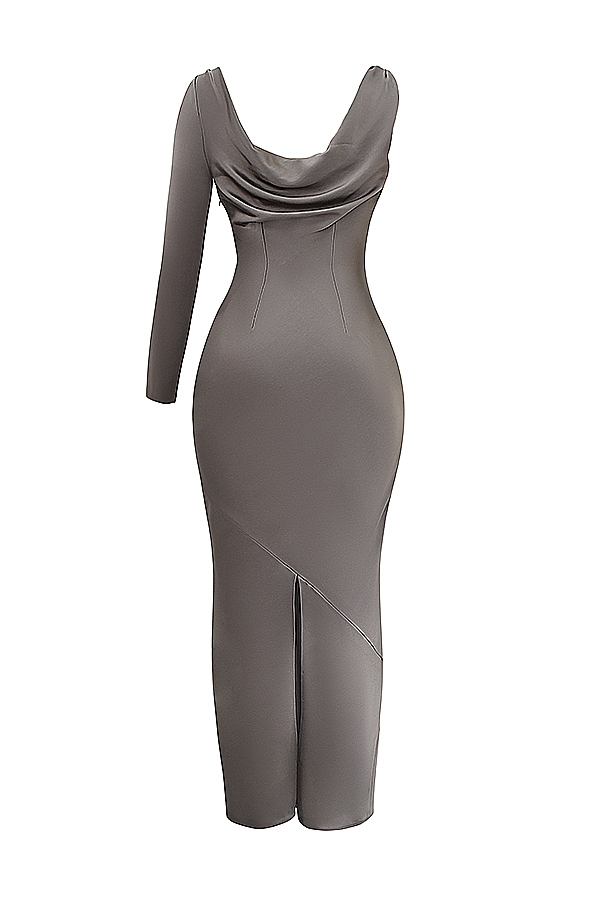 Catiana-Smoke One Sleeve Maxi Dress