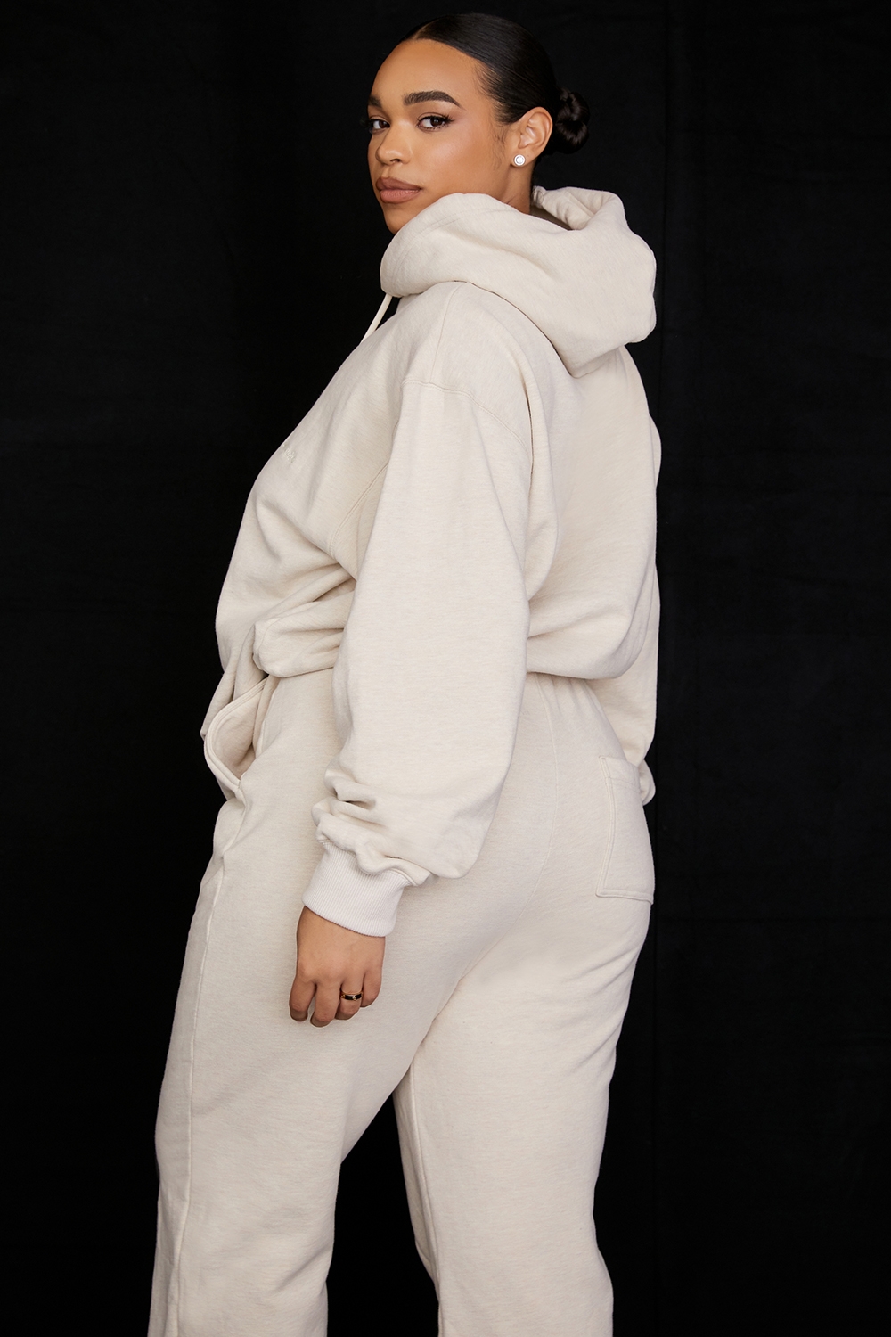Halo-Oatmeal Oversized Hoodie