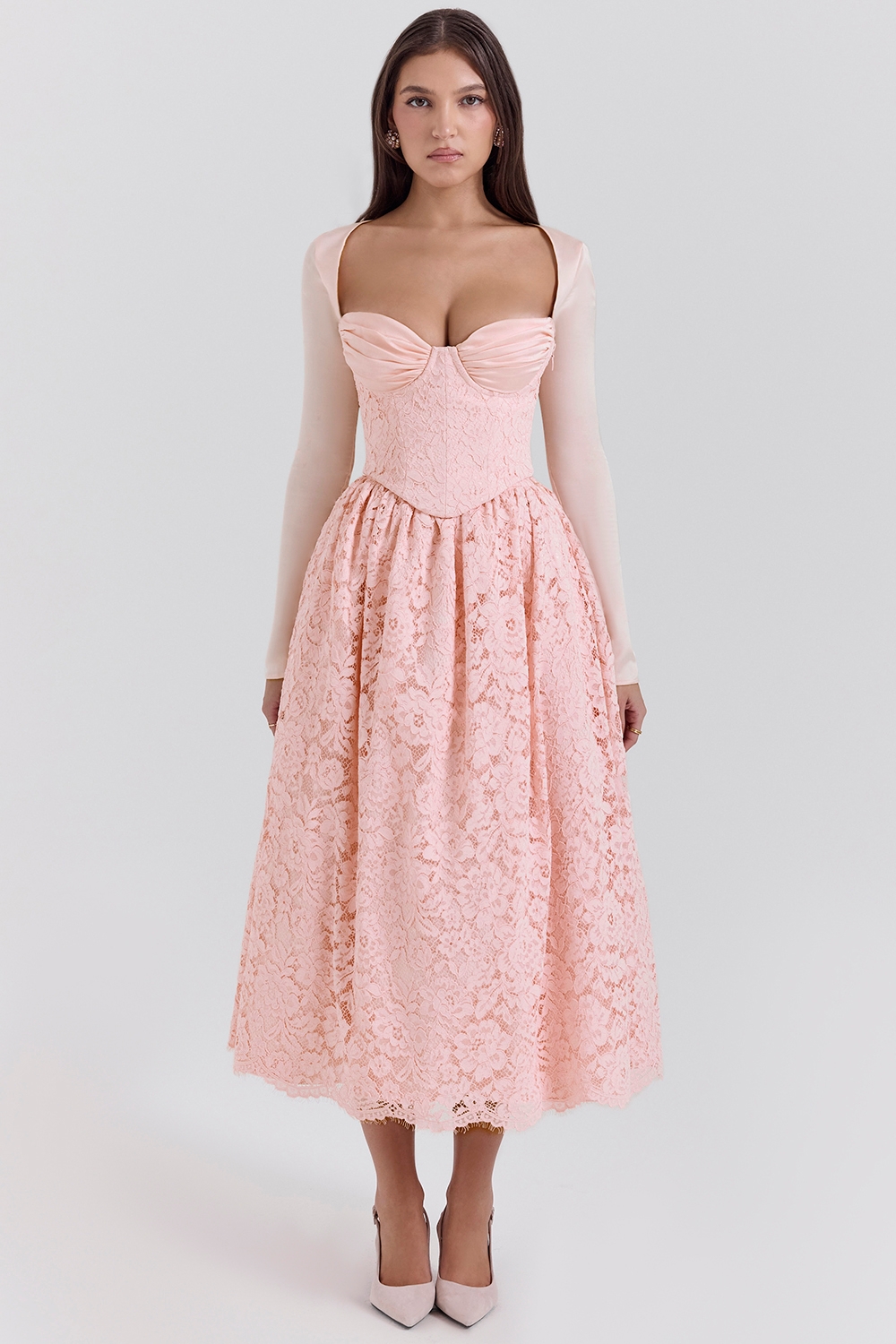 Duchess-Ballerina Pink Lace Corset, Skirt and Bolero - SALE