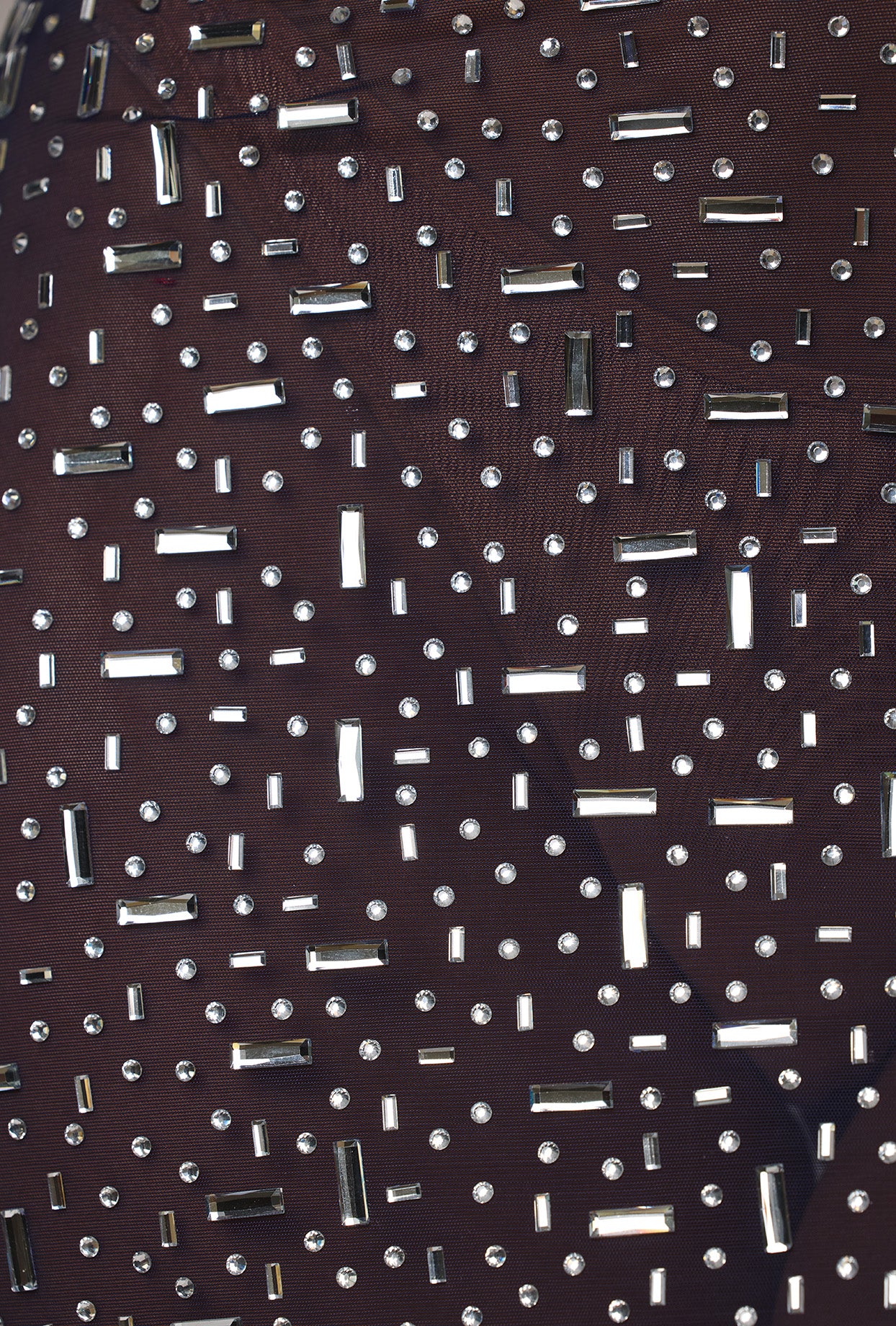 Thalassa-Sheer Embellished V Waist Mini Skirt in Navy