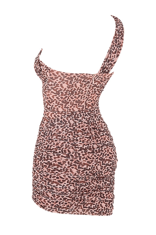Clementine-Animal Print Cut Out Mini Dress
