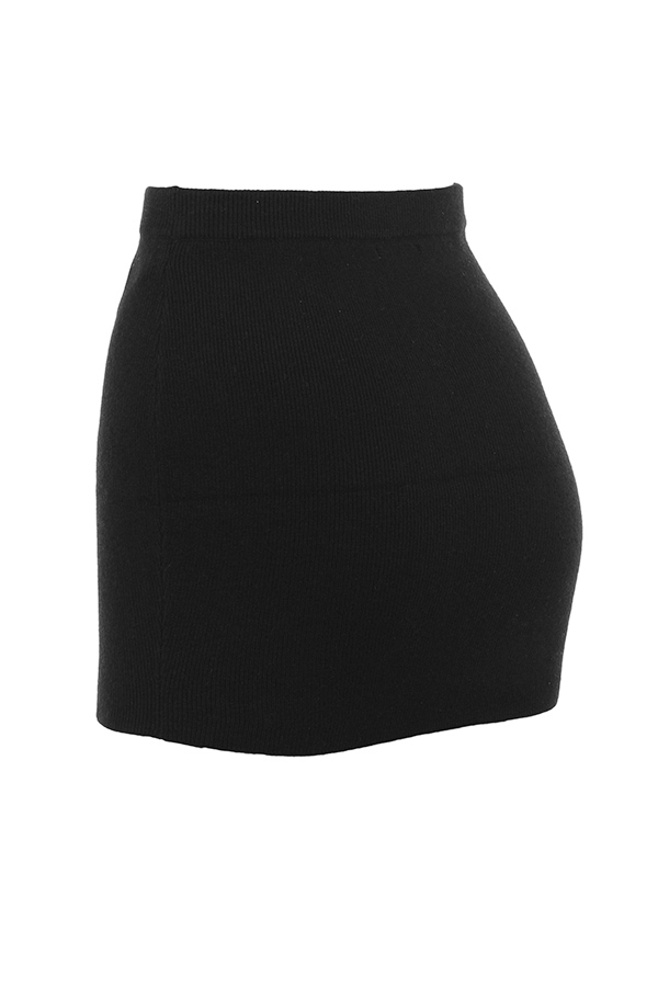 Avril-Black Cashmere Mini Skirt - SALE
