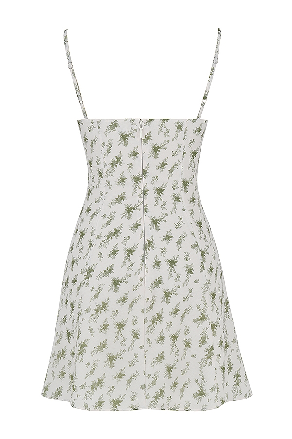 Christiana-Garden Print Mini Dress