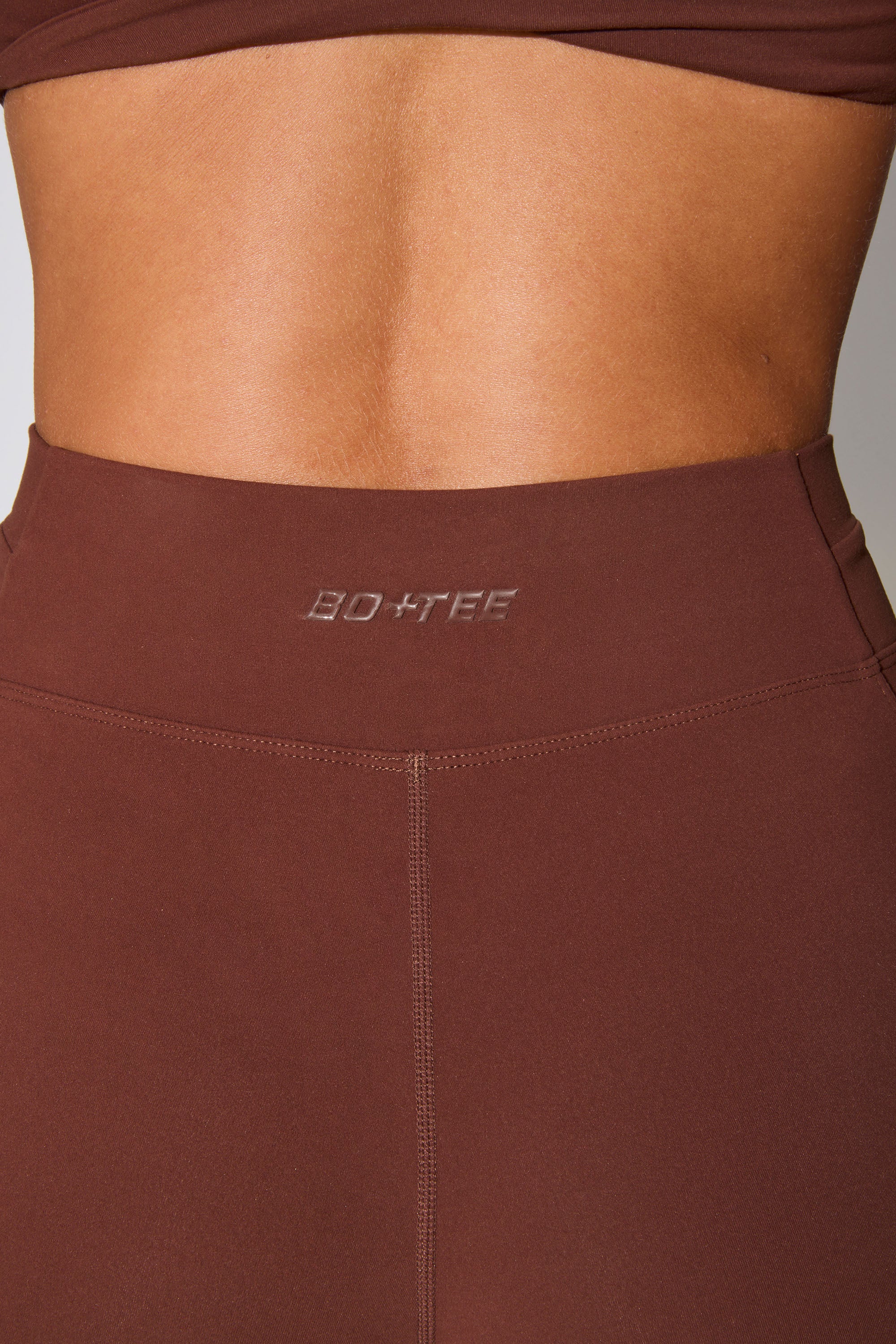 Twist Waist Flare Leggings in Brown