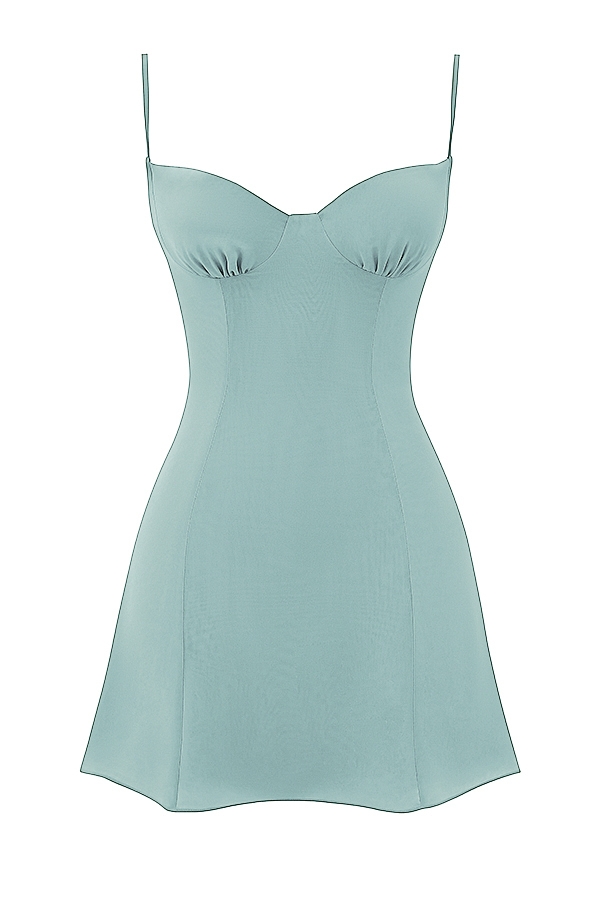 Christiana-Light Jade Mini Dress