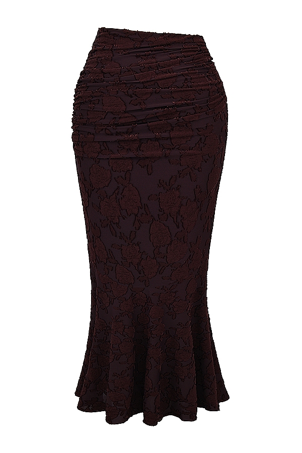 Adrielle-Cocoa Midi Skirt