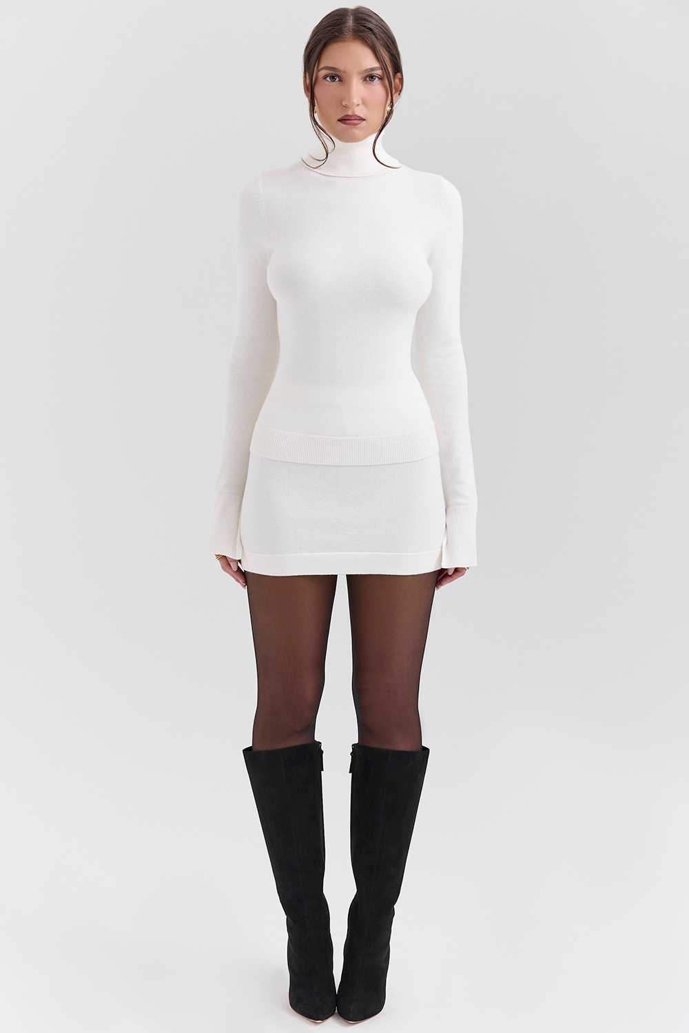 Asher-Ivory Cashmere Mini Skirt