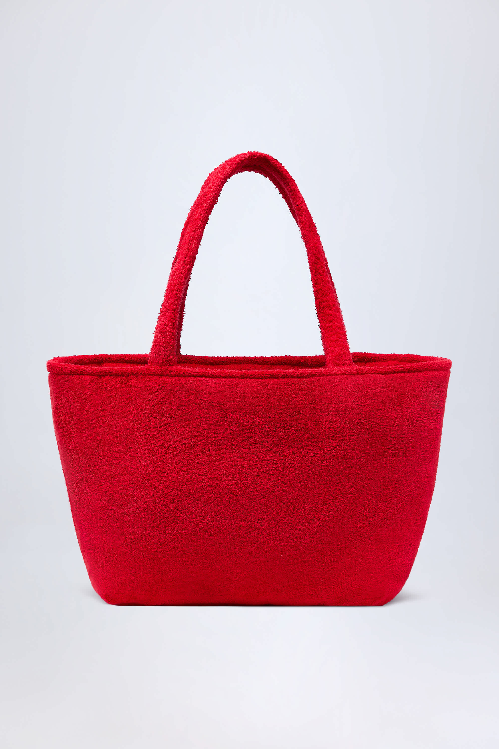 Velika-Towelling Tote Bag in Fiery Red