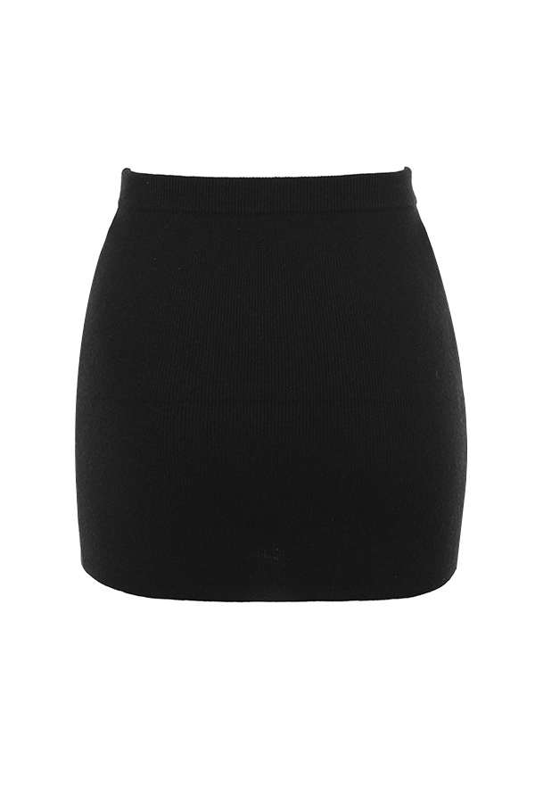 Avril-Black Cashmere Mini Skirt - SALE