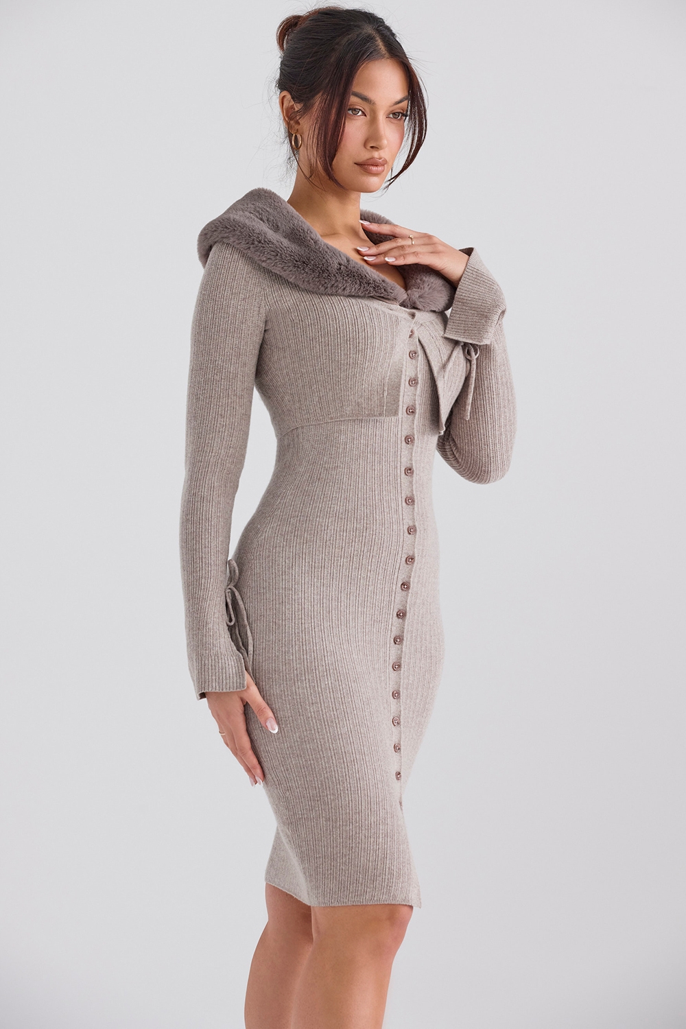 Dahlia-Beige Cashmere Cardigan - SALE