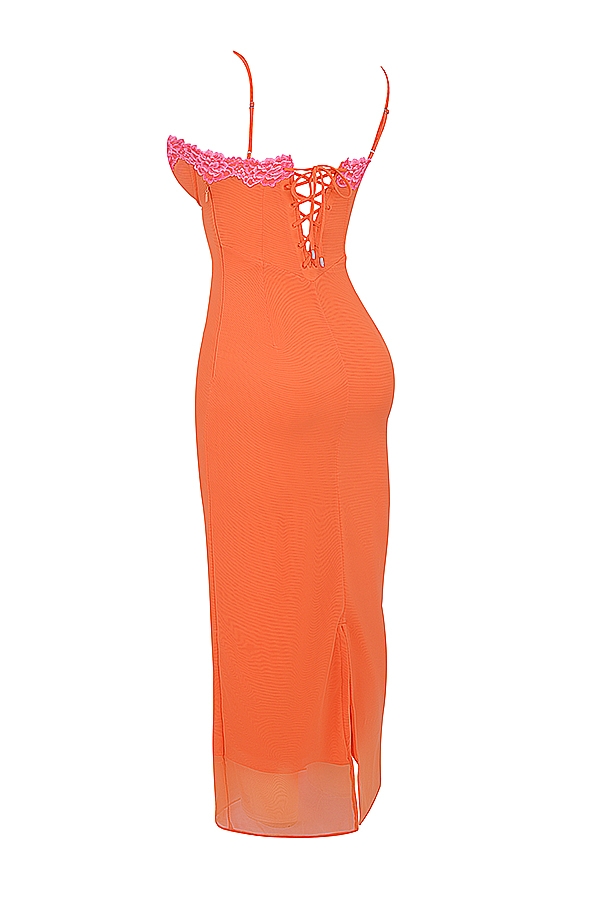 Aiza-Flame Orange Maxi Dress