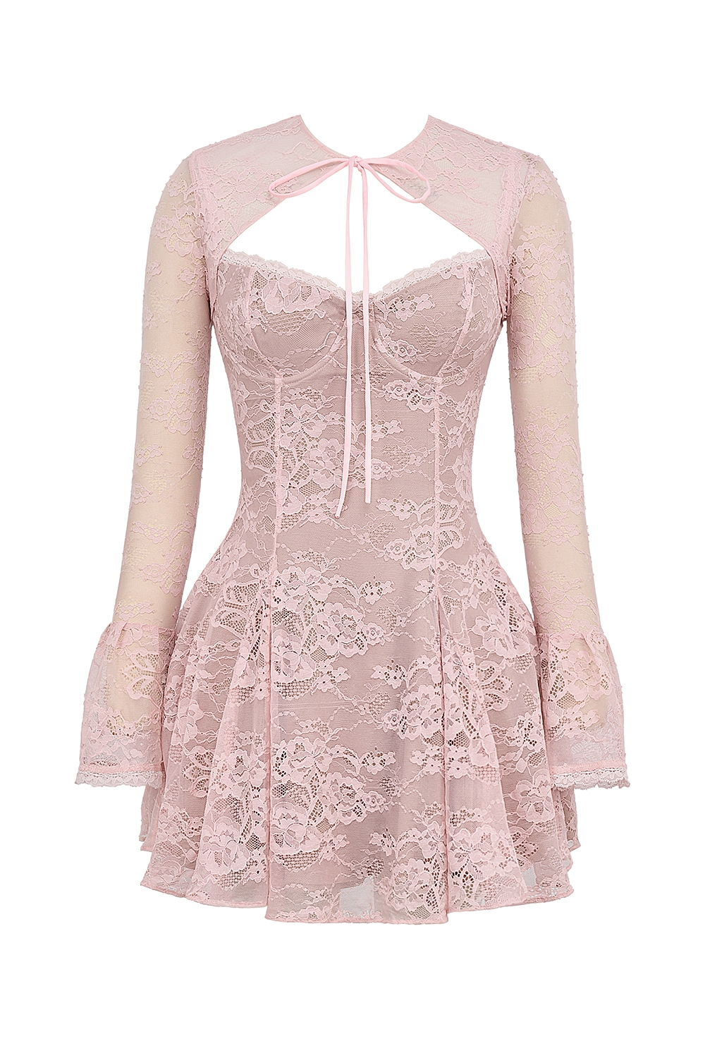 Alice-Perfectly Pink Lace Mini Dress