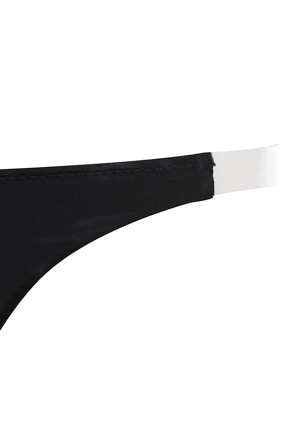 Clear Side- Strap Solution Thong - Black