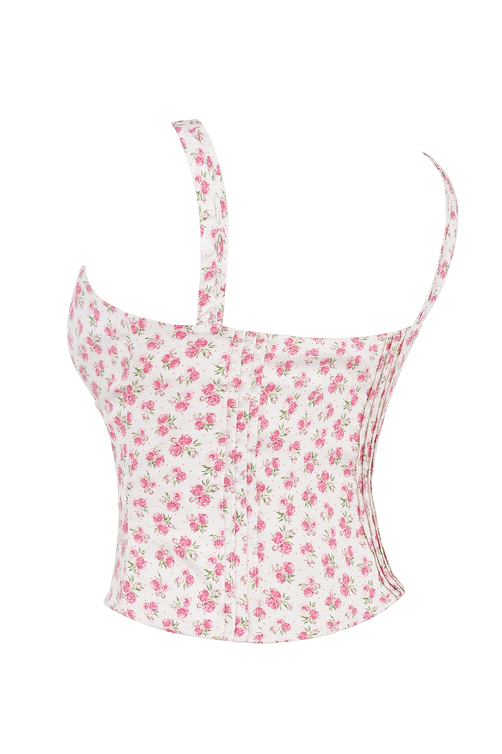 Chicca-White Rosebud Print Top