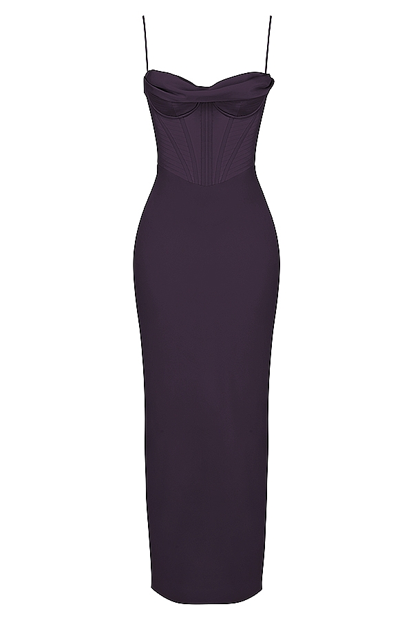 Charmaine-Night Shade Corset Maxi Dress