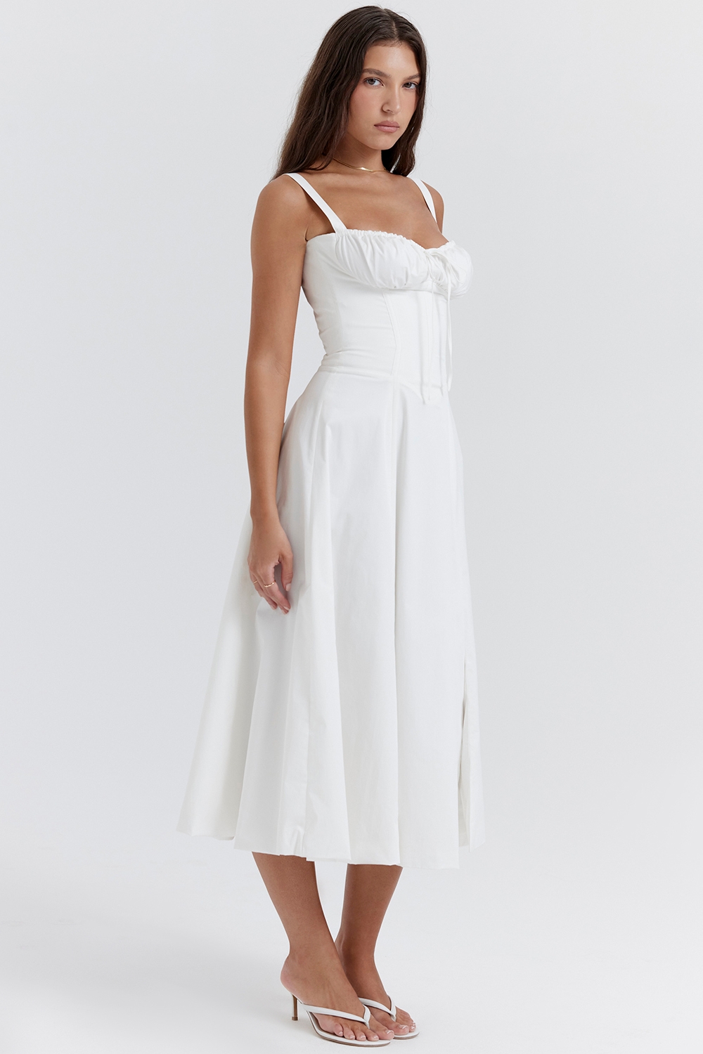 Carmen-White Bustier Sundress