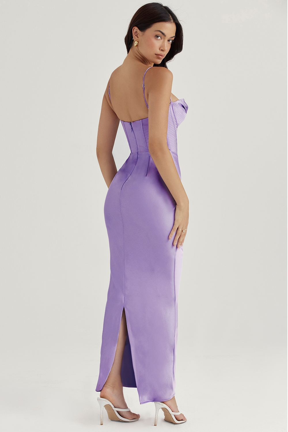 Charmaine-Lavender Corset Maxi Dress
