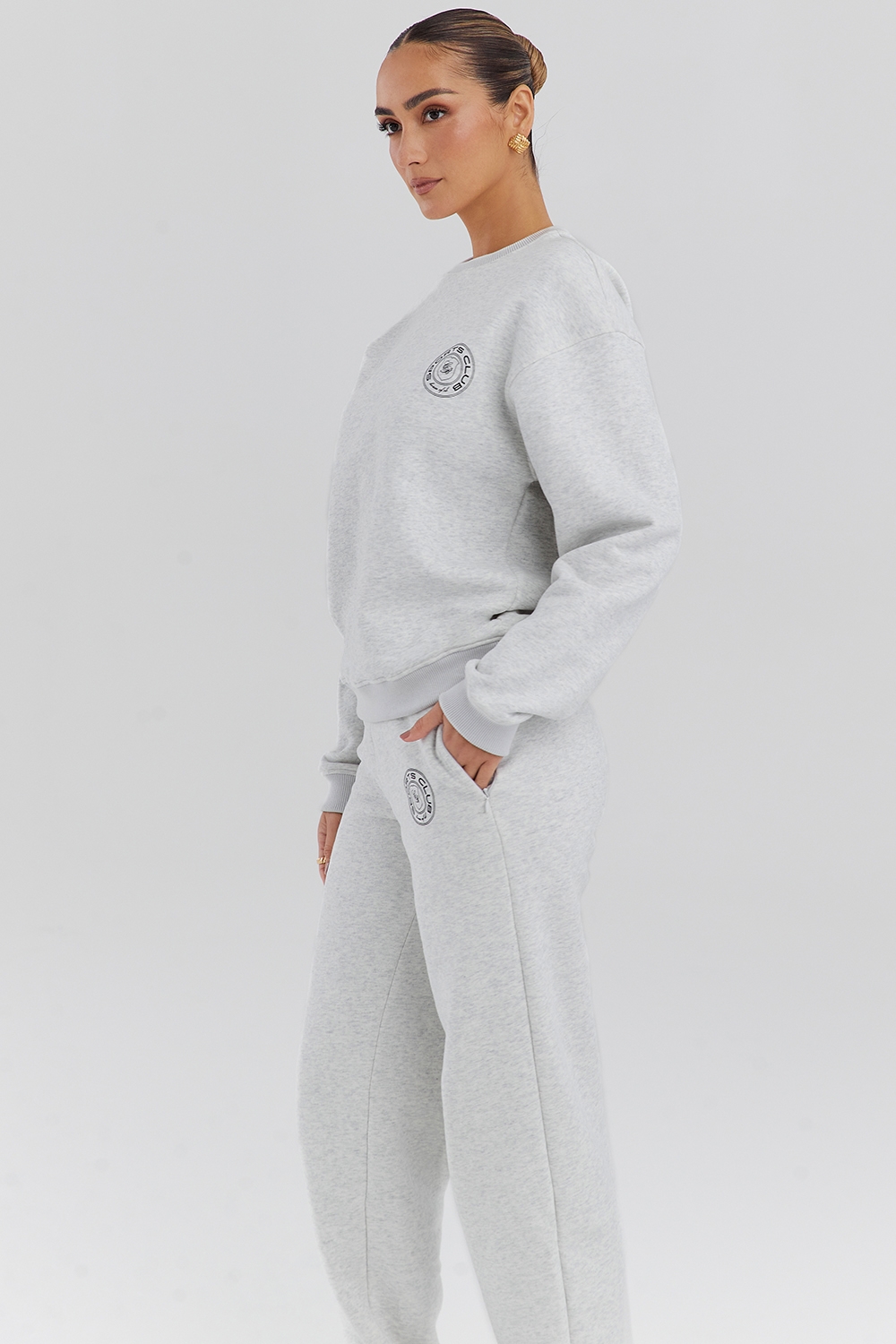 Haze-Light Grey Marl Crew Neck Sweatshirt