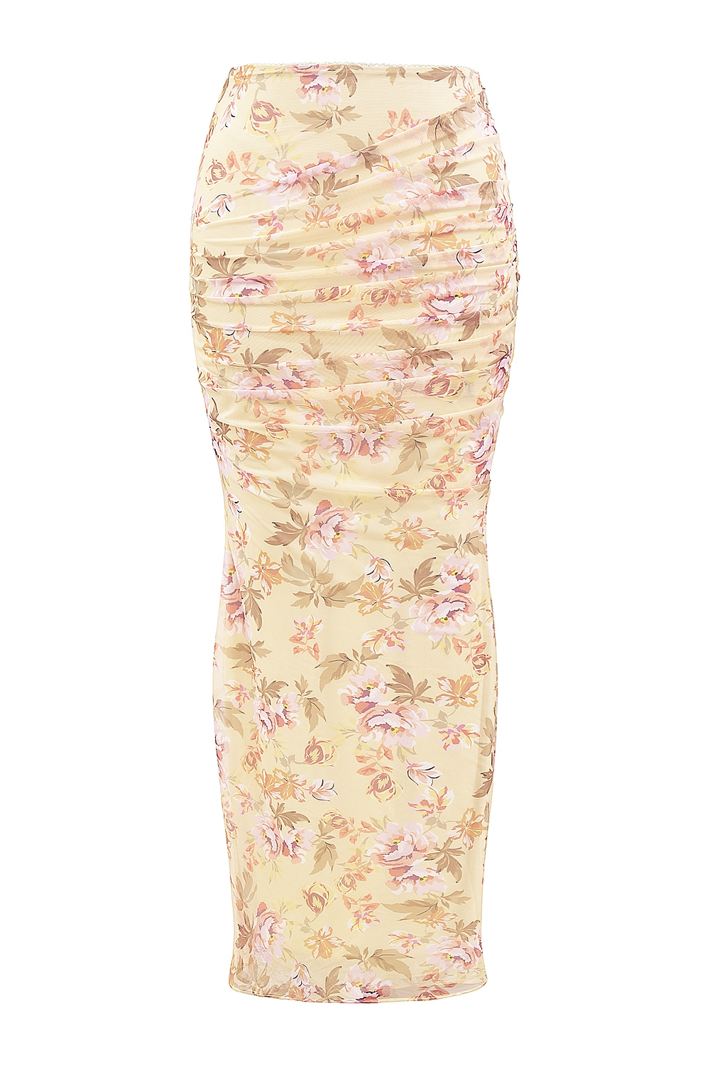Cassidy-Honeyflower Print Fluted Hem Maxi Skirt