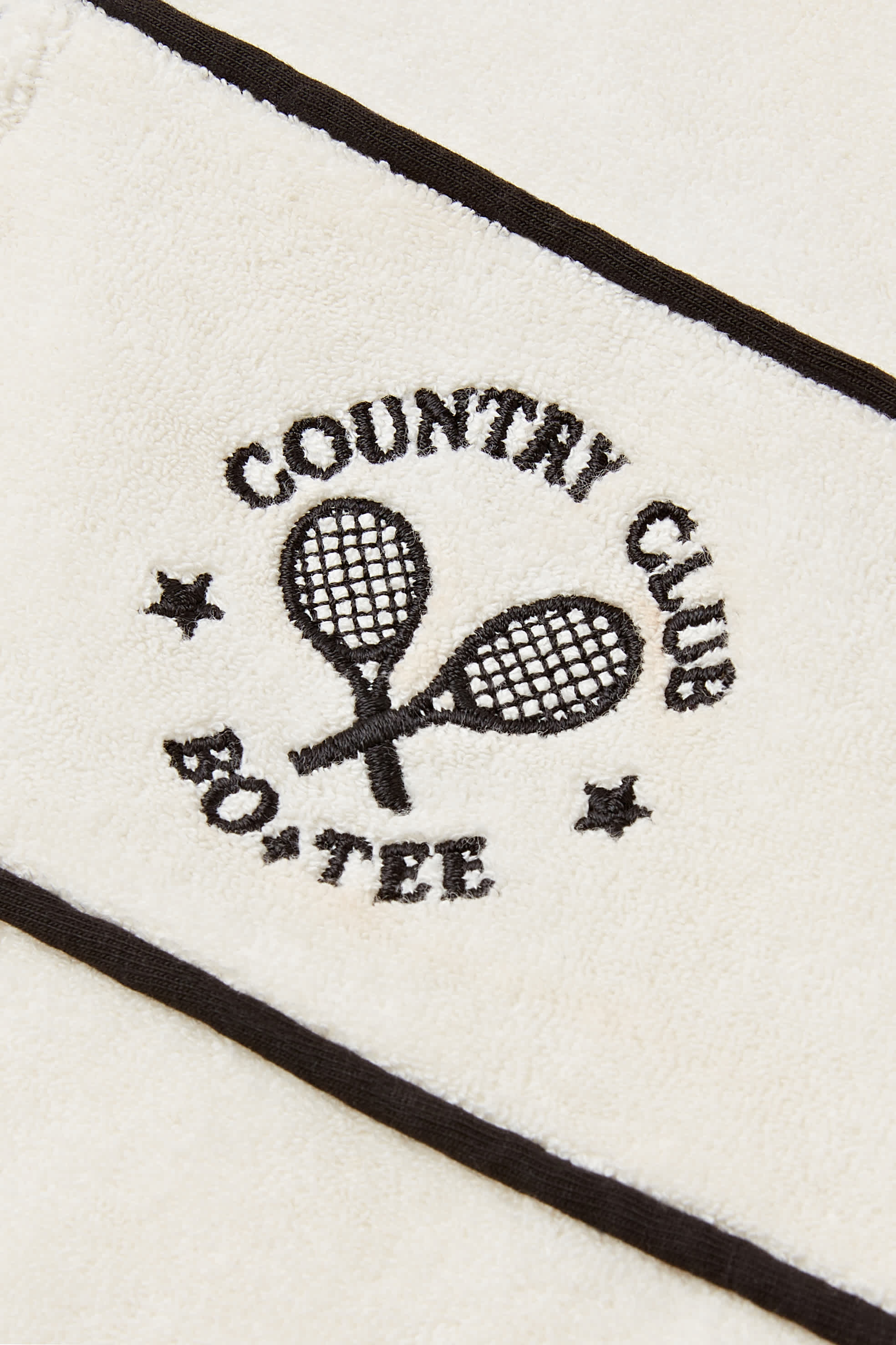 Terry Towelling Zip-Up Cropped Sweatshirt in Ivory