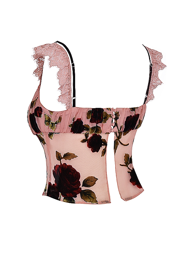 Graciela-Dusty Pink Devore Top
