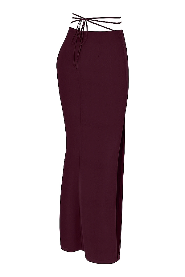 Amalfi-Prune Cutout Maxi Skirt