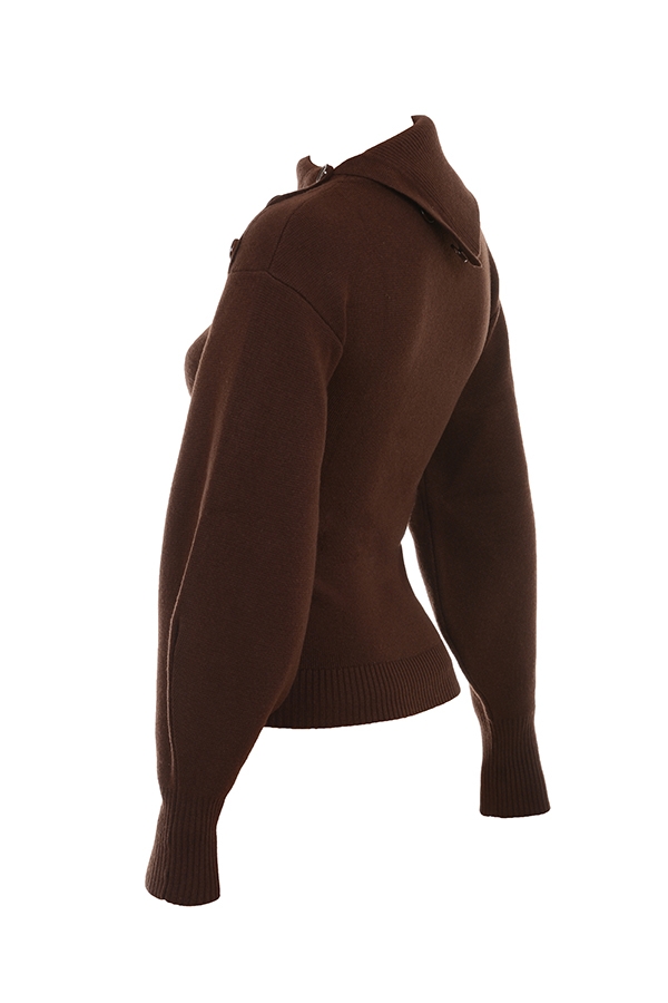 Adelita-Chocolate Cashmere Blend Sweater - SALE