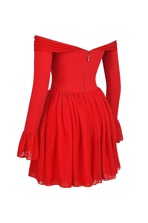 Alana-Scarlet Off Shoulder Dress