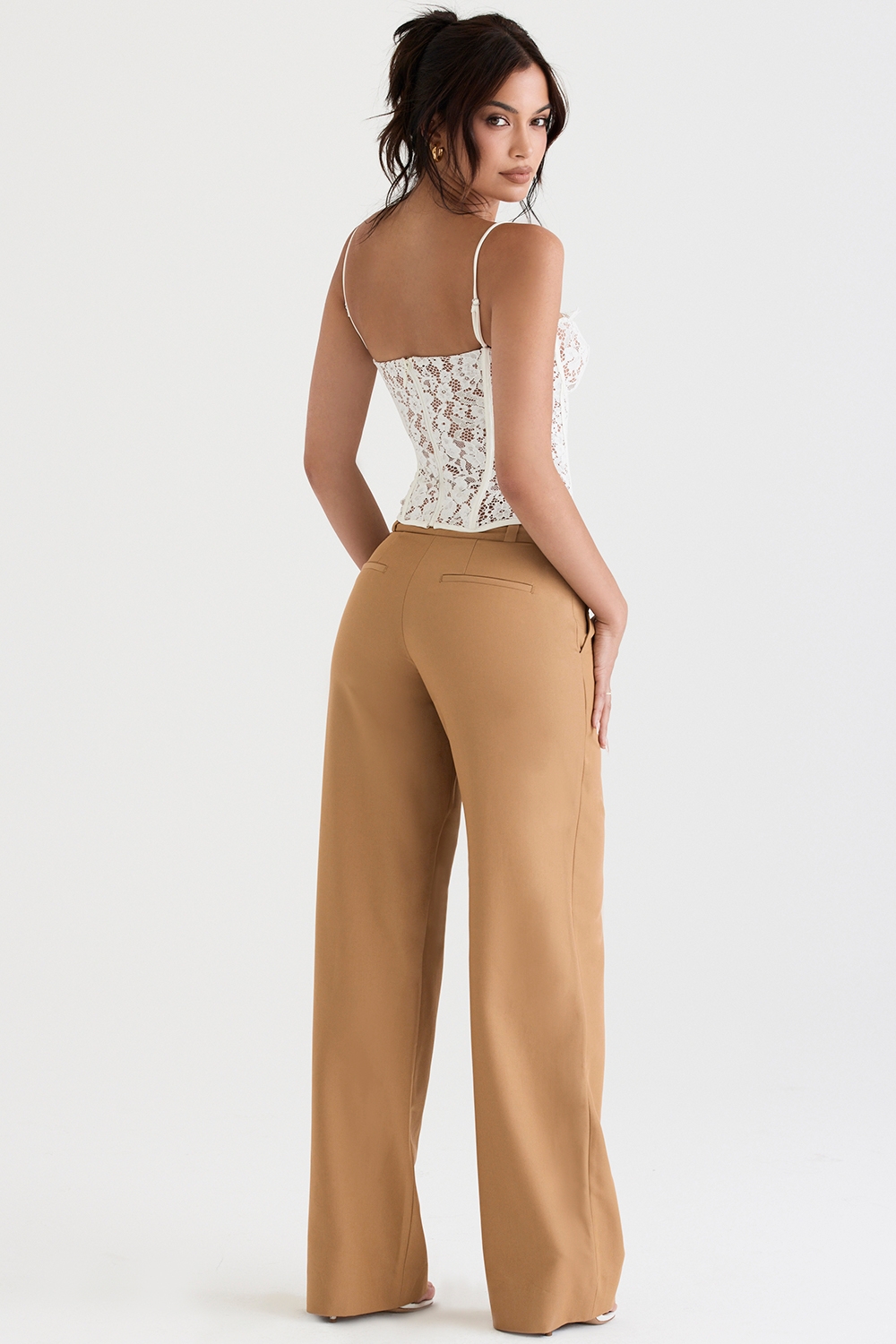 Cameron-Caramel Relaxed Tailored Trousers