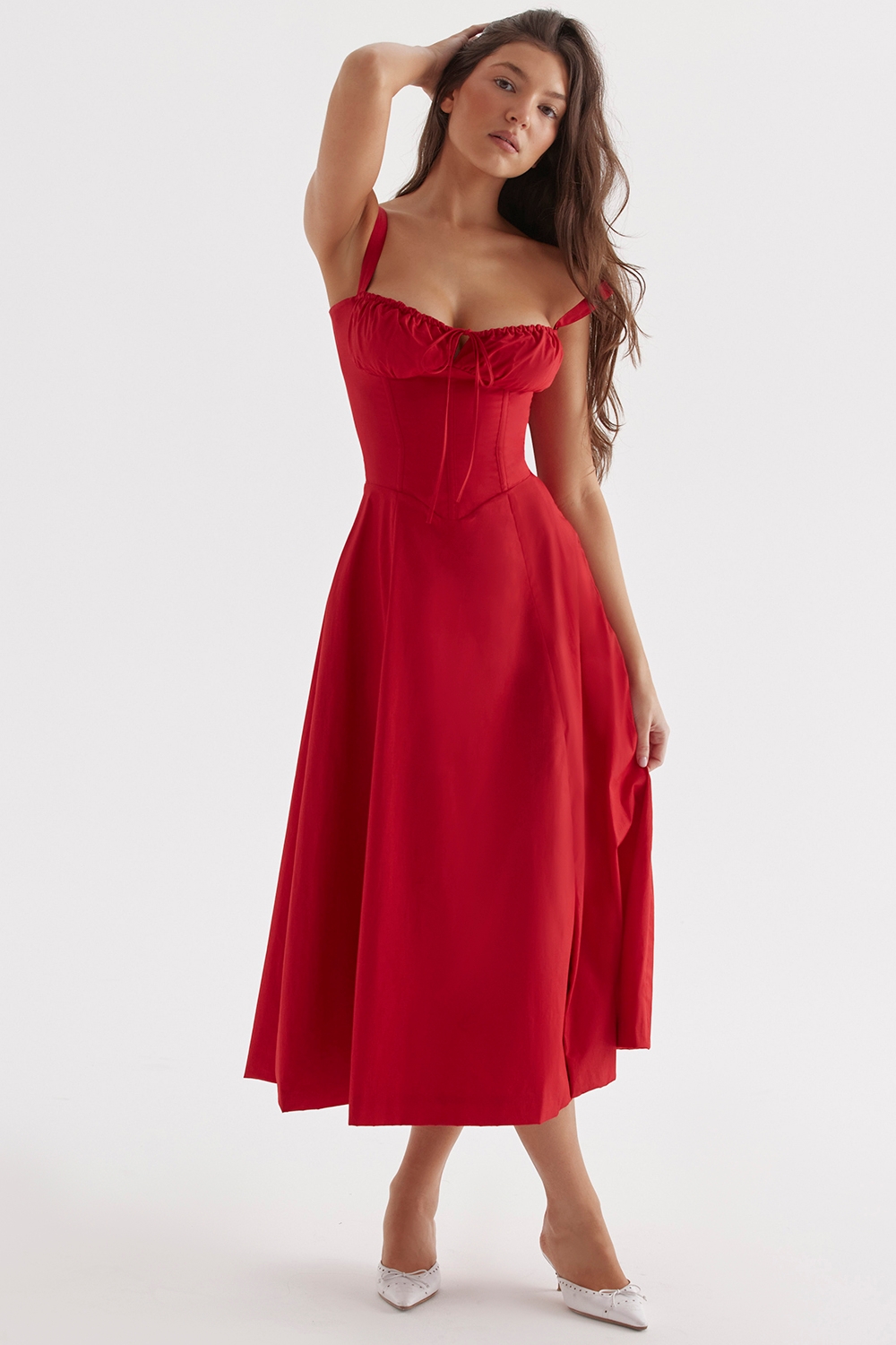 Carmen-Red Rose Bustier Sundress