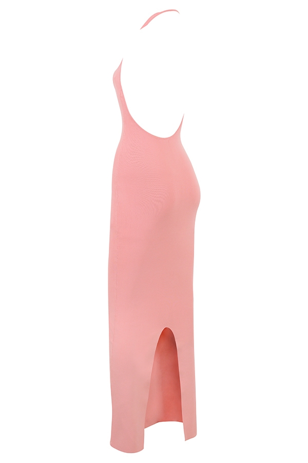 Camelia-Apricot Plunge Maxi Dress