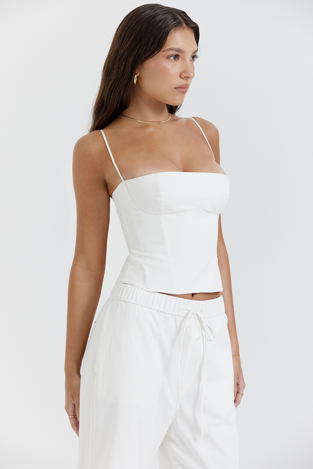 Audette-White Structured Corset